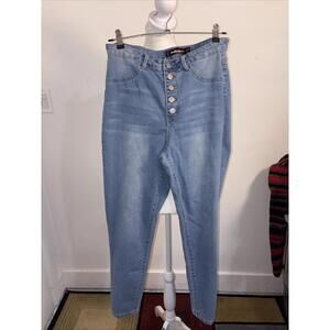 Dollhouse Sz 13/14 High Rise Button Fly Stretch Med Wash Jeans! W31”L29”